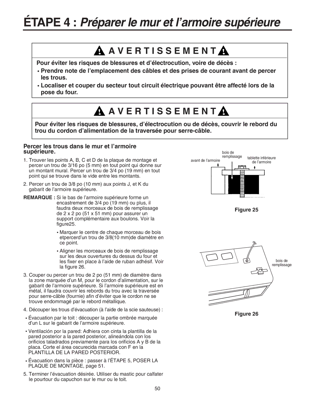 Maytag Electric Microwave installation instructions Plantilla DE LA Pared Posterior 