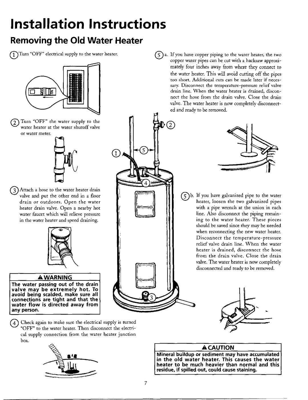 Maytag HE21282PC, HE21250PC operating instructions Removing the Old Water Heater, Installation Instructions 