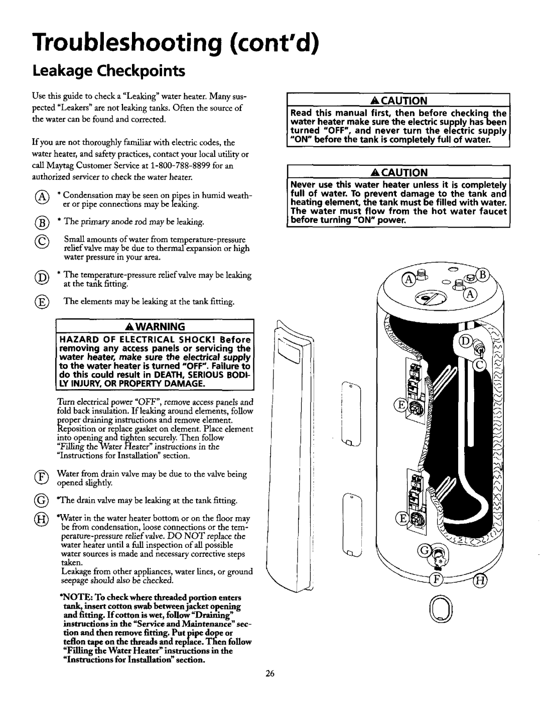 Maytag HE31282T, HE31250T, HE31250S, HE31240S IiNever use this watssACAUTION it is completely, LY INJURY, or Property Damage 