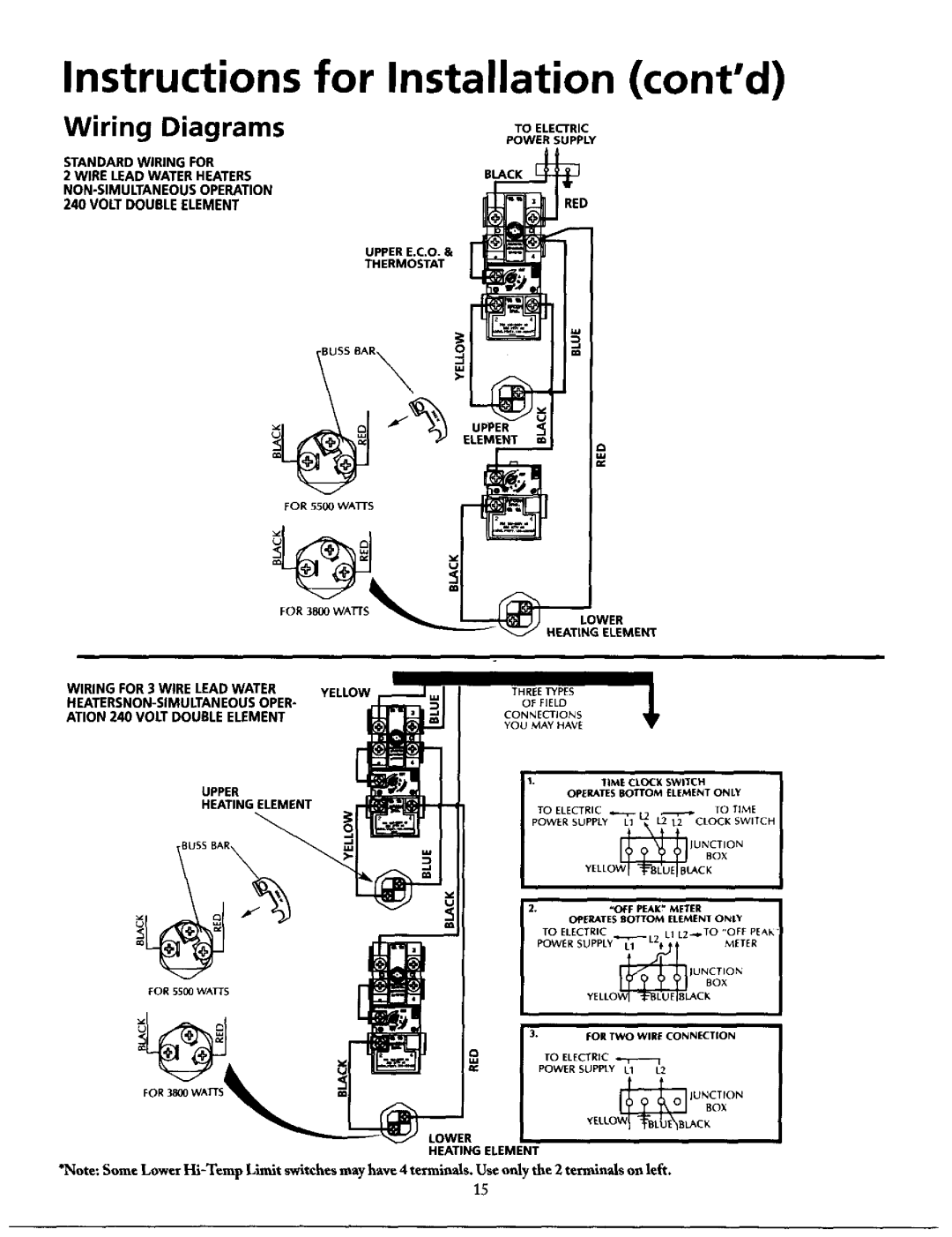 Maytag HE21282T, HE31250T, HE31250S, HE31282T Instructions for, Installation contd, Wiring Diagrams, oELE R,C, = eJ, Lower 