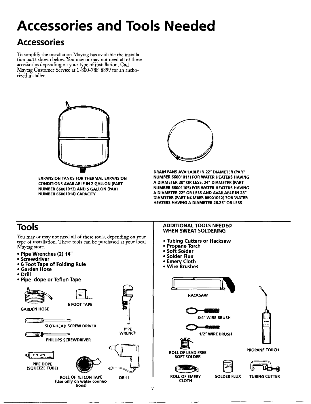 Maytag HE2950T, HE3940T, HE3940L, HE3950T, HE3940S, HE3966T, HE3950S, HE3930T, HE2940T, HE2940L manual Accessories and Tools Needed 