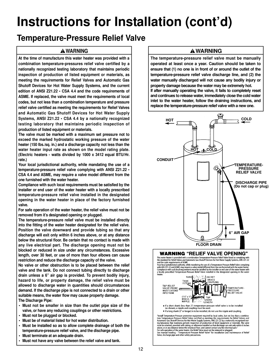 Maytag HR650DJLS, HR652SJRT, HR682SJRT, HR666DJRT, HR652DJRT, HR666SJRT, HR682DJRT, HR6120DJRT Temperature-Pressure Relief Valve 