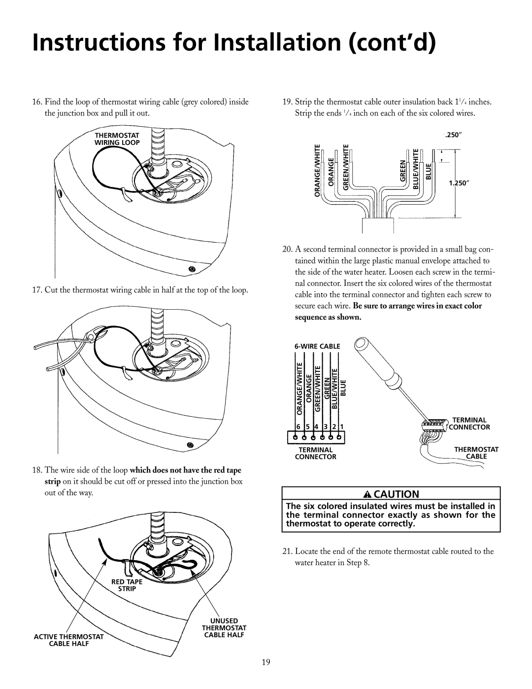 Maytag HRE21282PC, HRE21250PC manual Thermostat Wiring Loop 