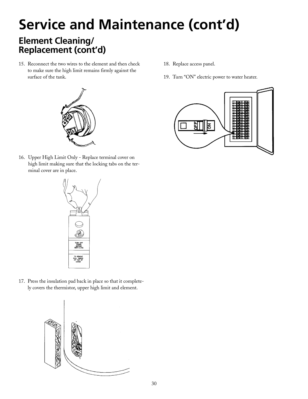 Maytag HRE21250PC, HRE21282PC manual Element Cleaning Replacement cont’d 