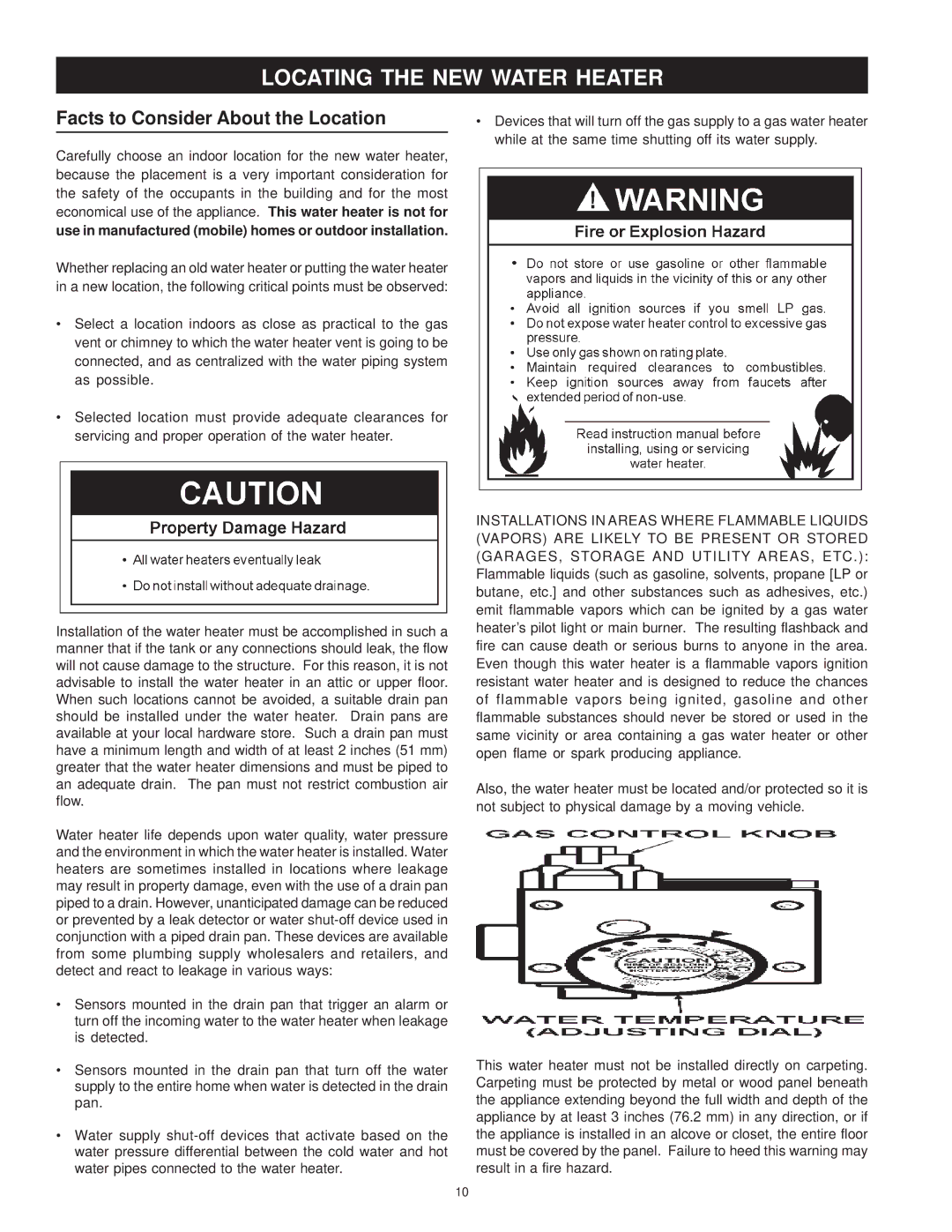 Maytag HRN11250X, HRN11240X, HRN11250Q, HRP31240X manual Locating the NEW Water Heater, Facts to Consider About the Location 