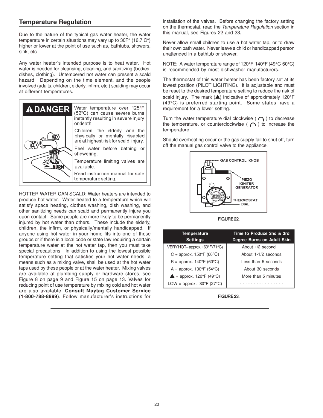 Maytag HRP31250X, HRN11240X, HRN11250Q, HRP31240X, HRP11240X Temperature Regulation, Temperature Time to Produce 2nd & 3rd 