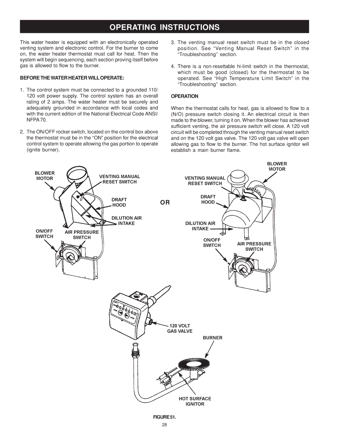 Maytag HRN31275P, HRN11250P, HRP31250P, HRP31240P Operating Instructions, Before the Water Heater will Operate, Operation 