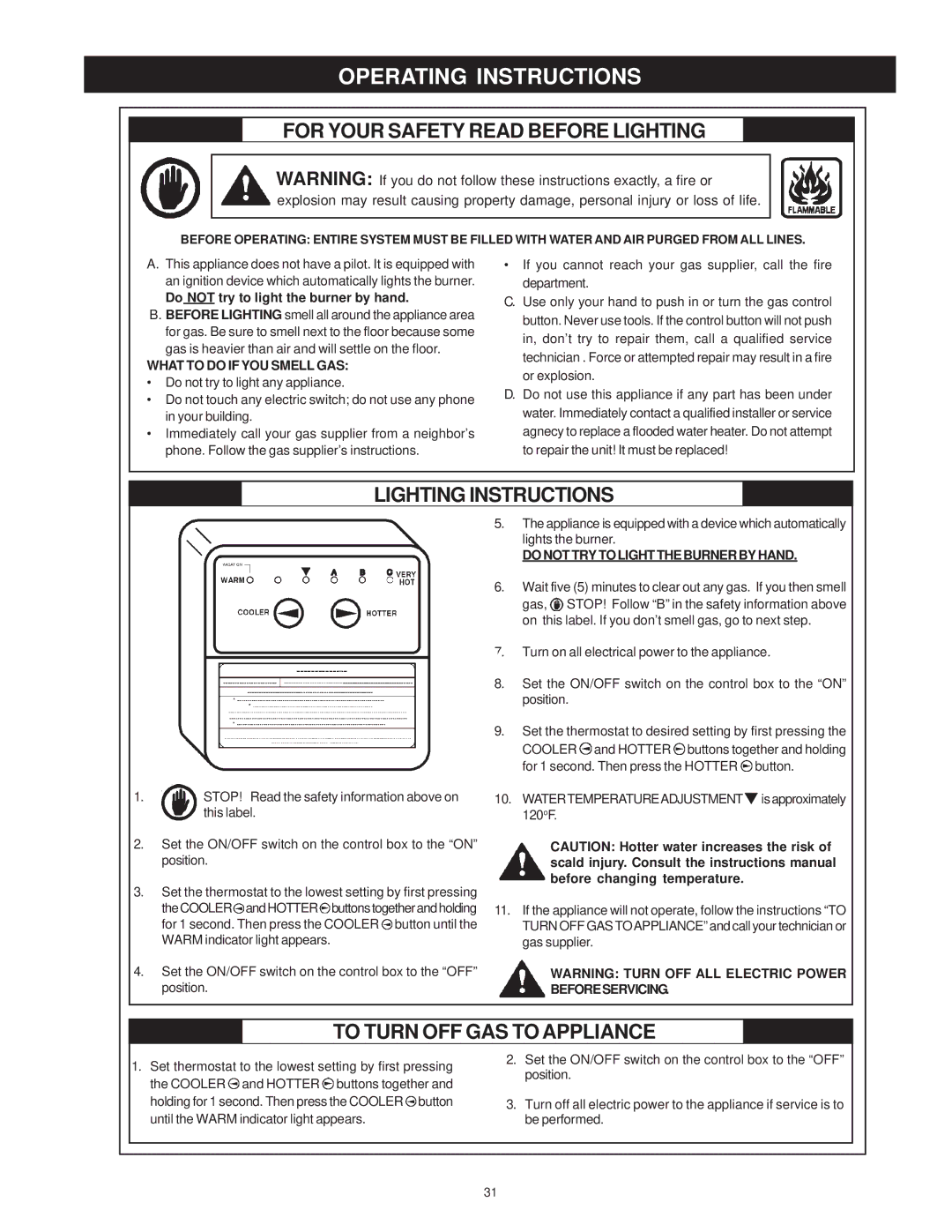 Maytag HRP31275P, HRN11250P, HRP31250P, HRP31240P, HRP11275P, HRN31275P, HRN31250P manual For Your Safety Read Before Lighting 