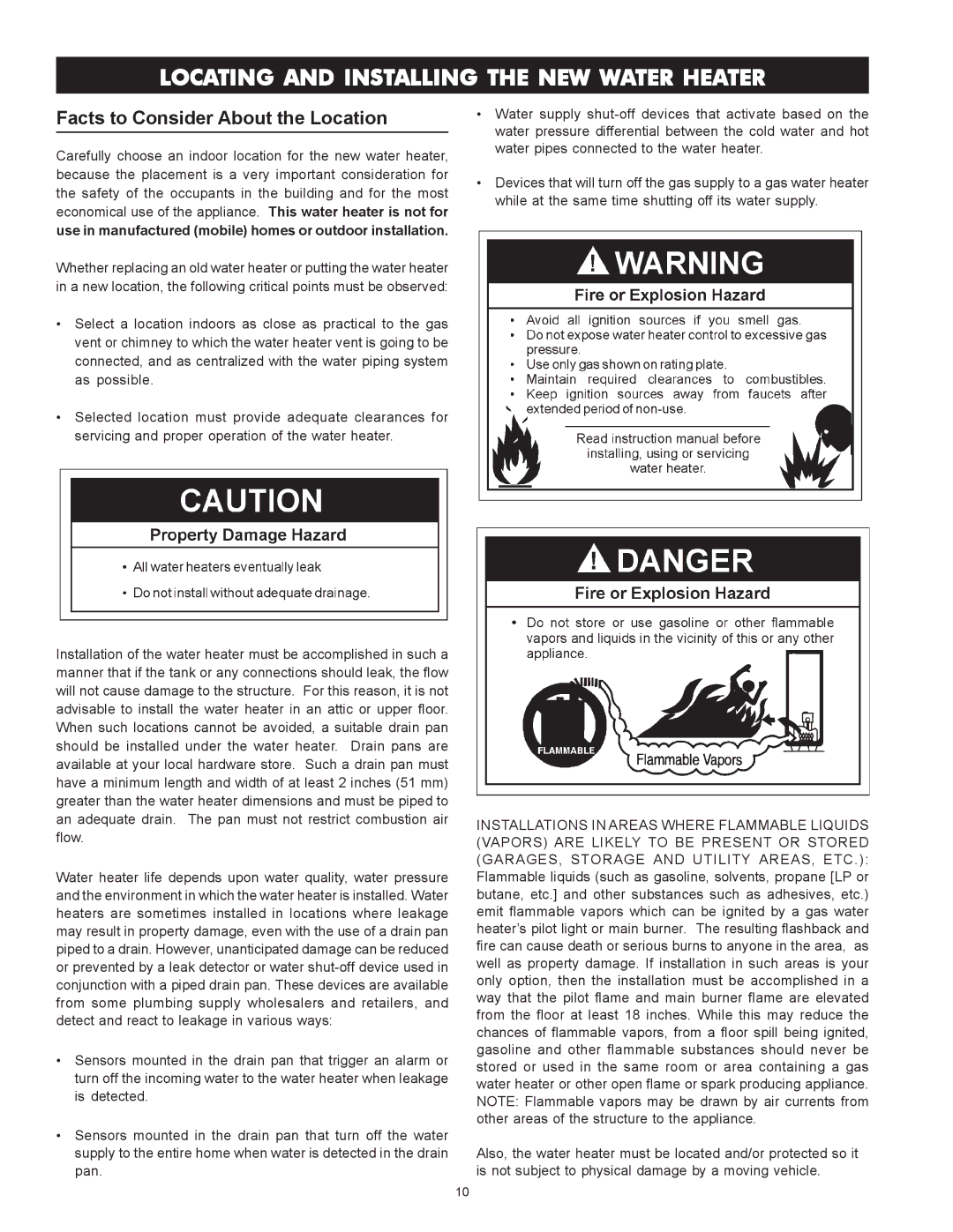 Maytag HRN5975S, HRP4975S, HRN4975S manual Locating and Installing the NEW Water Heater, Facts to Consider About the Location 