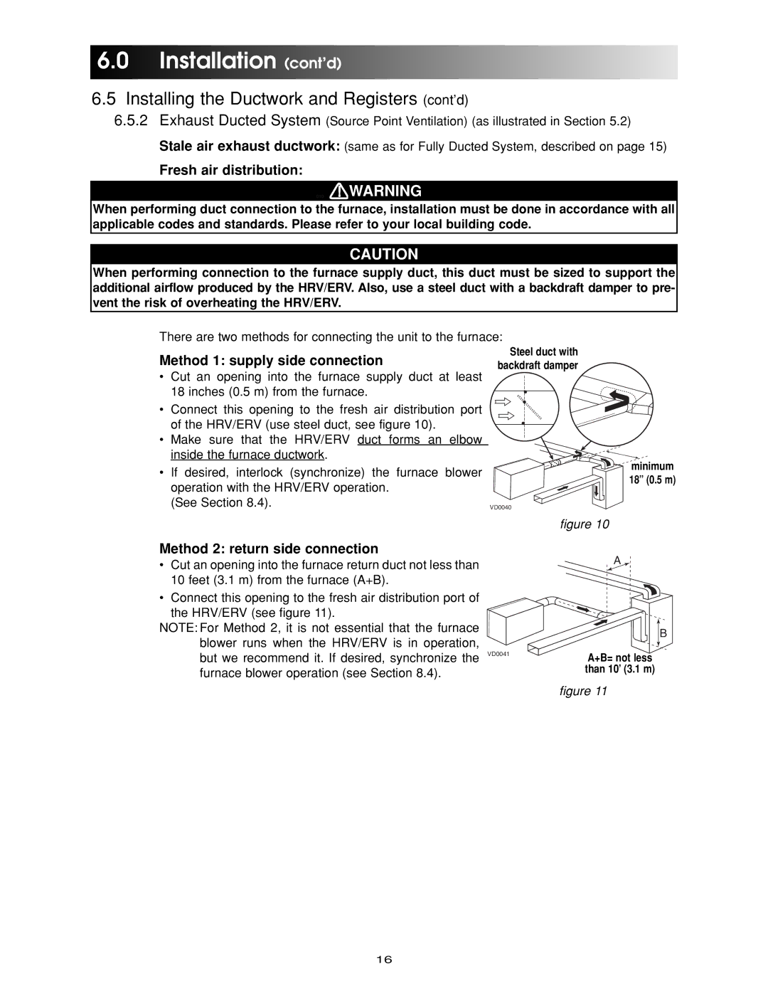 Maytag HRV-210, ERV-210, HRV-150, ERV-150 manual Installing the Ductwork and Registers cont’d 