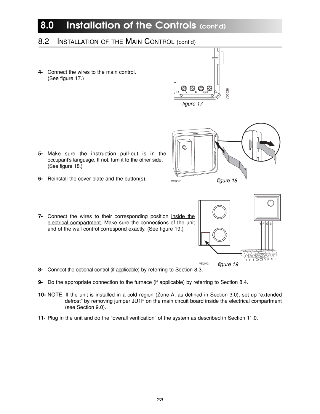 Maytag ERV-150, HRV-210, ERV-210, HRV-150 manual Installation of the Main Control cont’d 