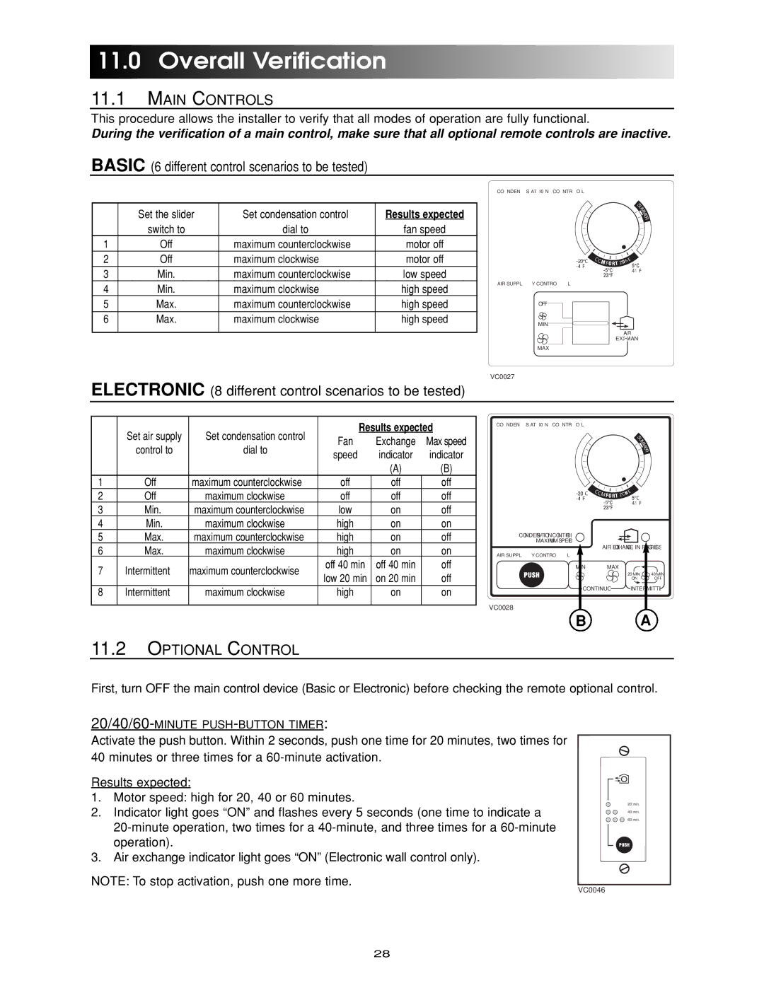 Maytag HRV-210, ERV-210, HRV-150, ERV-150 manual Overall Verification, Main Controls 