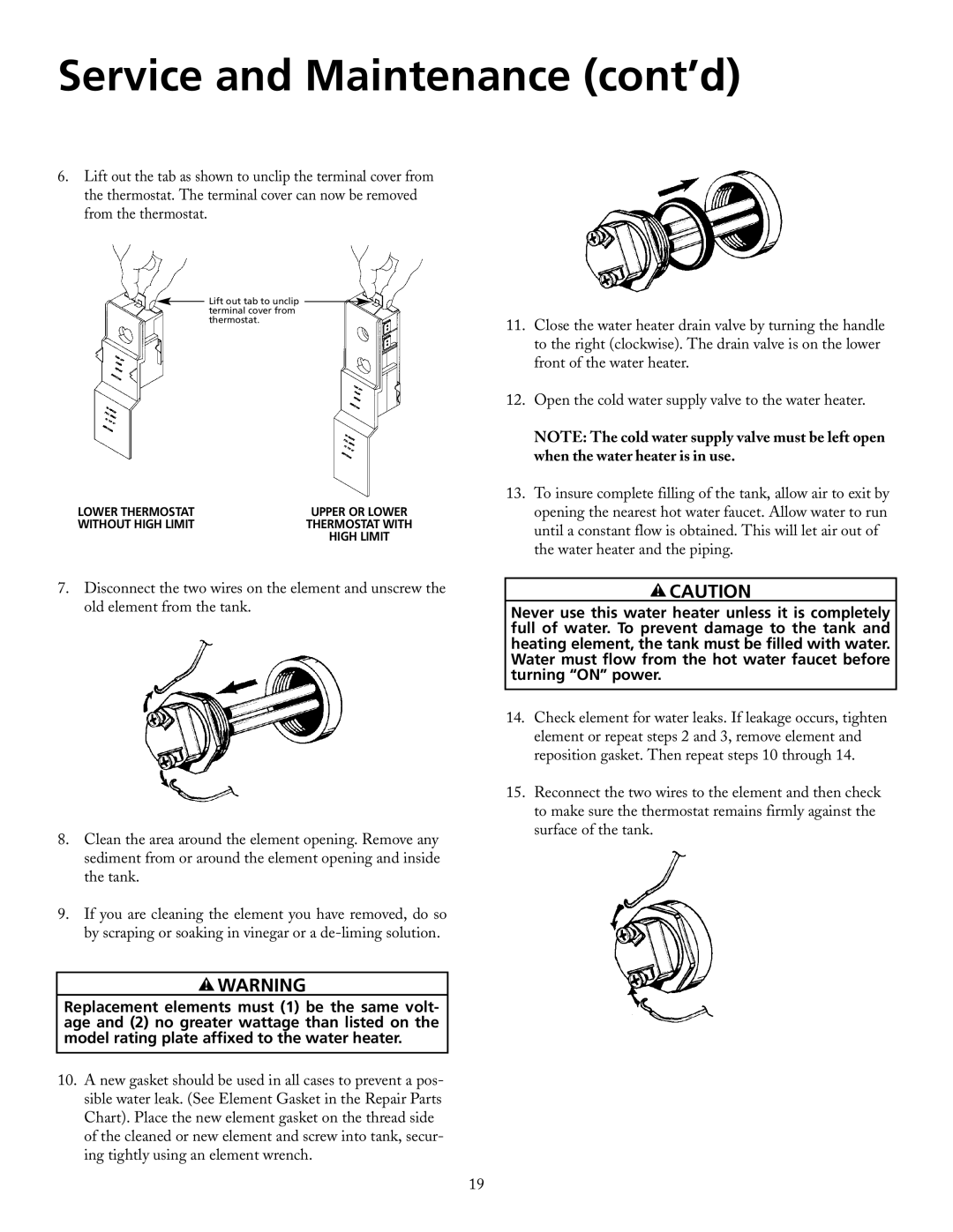 Maytag HRX82DERT, HRX30DERT, HRX52DERT, HRX66DERT, HRX52DERS, HRX40DERT, HRX40DERS manual Service and Maintenance cont’d 