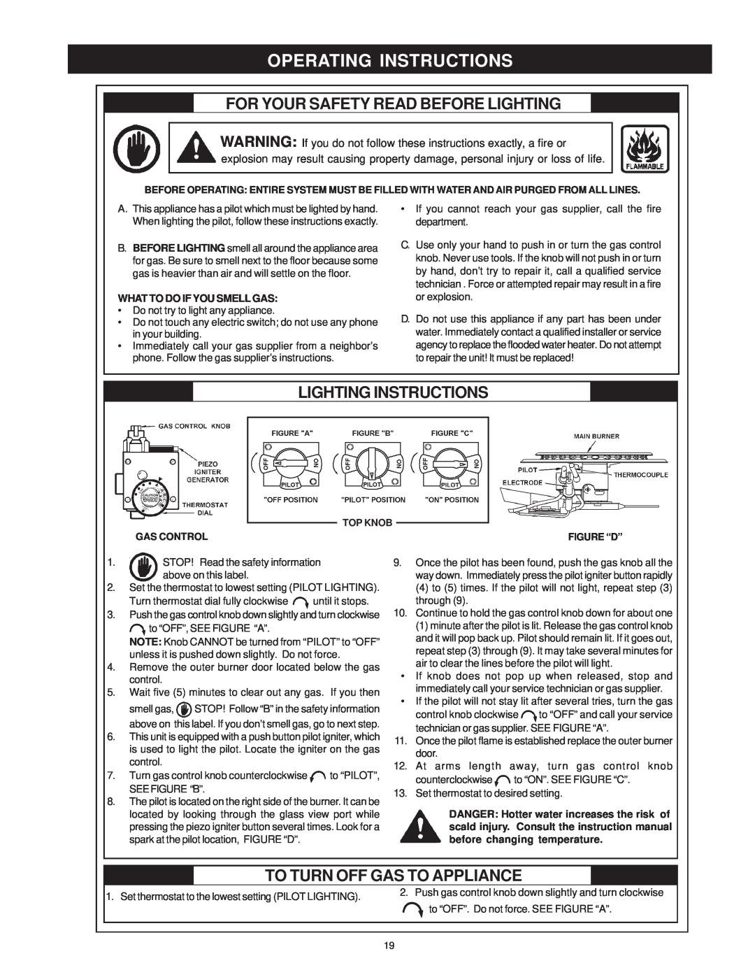 Maytag HRX40HARS Operating Instructions, For Your Safety Read Before Lighting, Lighting Instructions, Top Knob, Figure “D” 