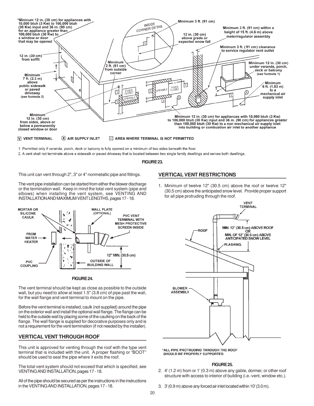 Maytag HV650HBVITCGA, HV640YBVITCGA, HV650YBVITCGA, HV640HBVITCGA Vertical Vent Through Roof, Vertical Vent Restrictions 