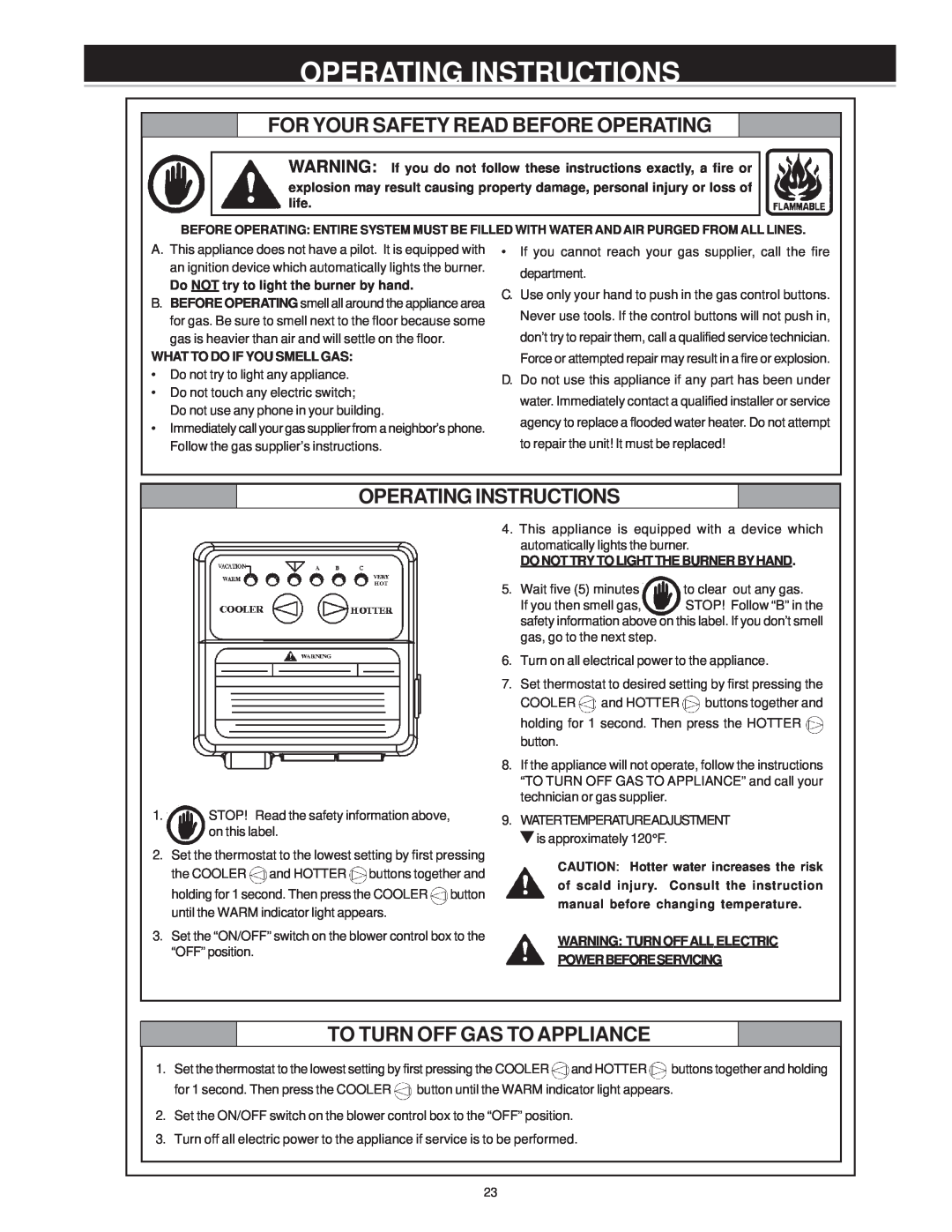Maytag HV640HBVITCGA manual Operating Instructions, For Your Safety Read Before Operating, To Turn Off Gas To Appliance 