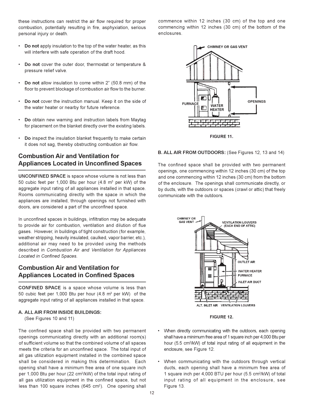 Maytag HXN4975S manual ALL AIR from Inside Buildings See Figures 10 