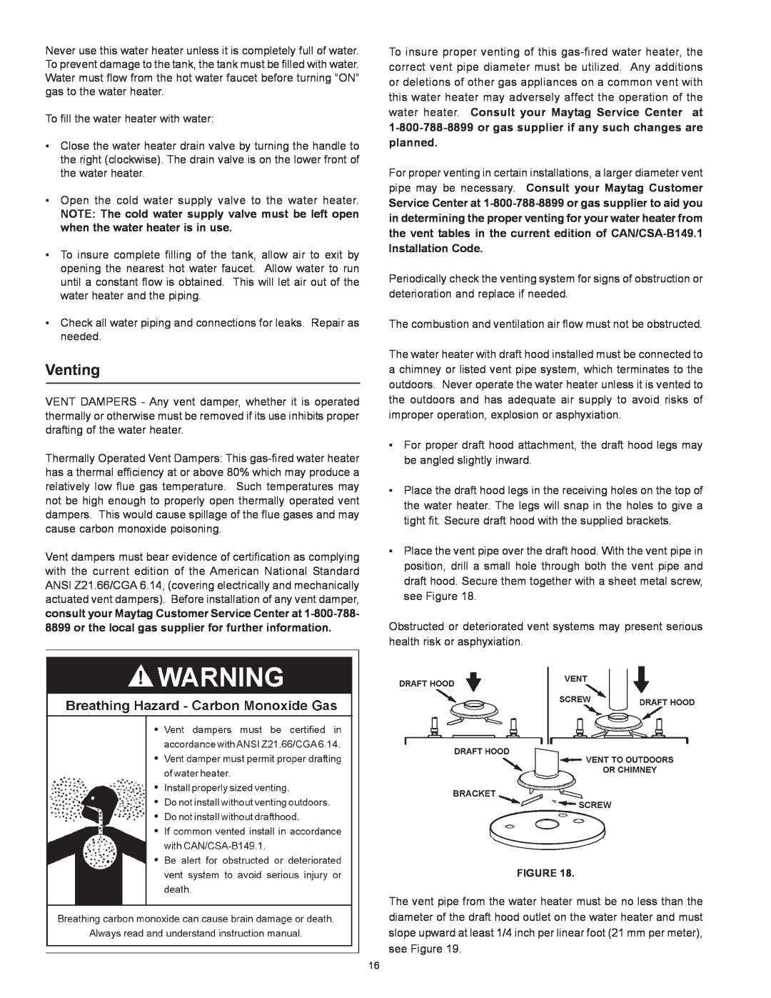 Maytag HXN4975S manual Venting 