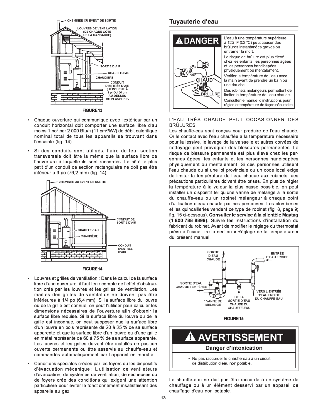 Maytag HXN4975S manual Tuyauterie d’eau 