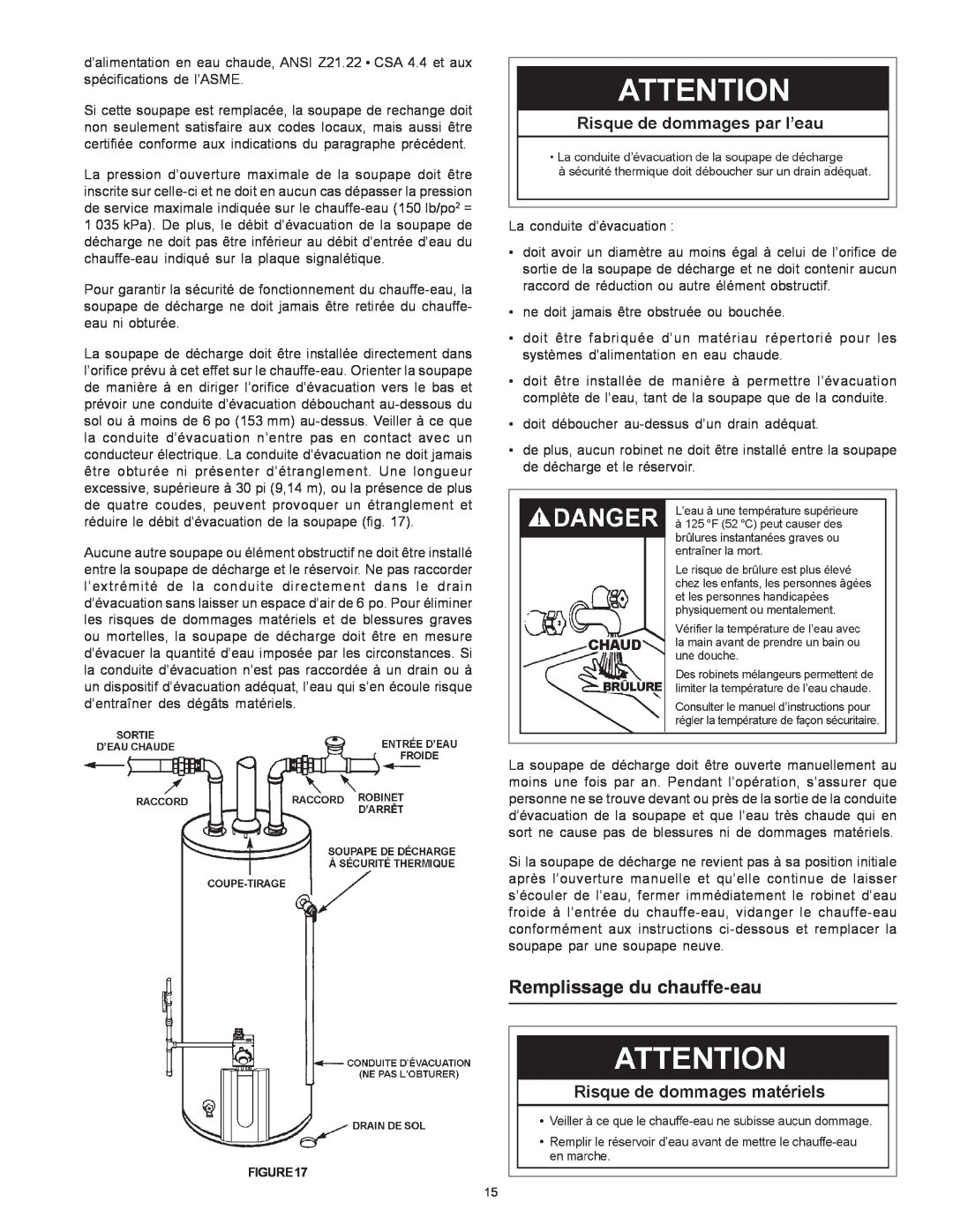 Maytag HXN4975S manual Remplissage du chauffe-eau 