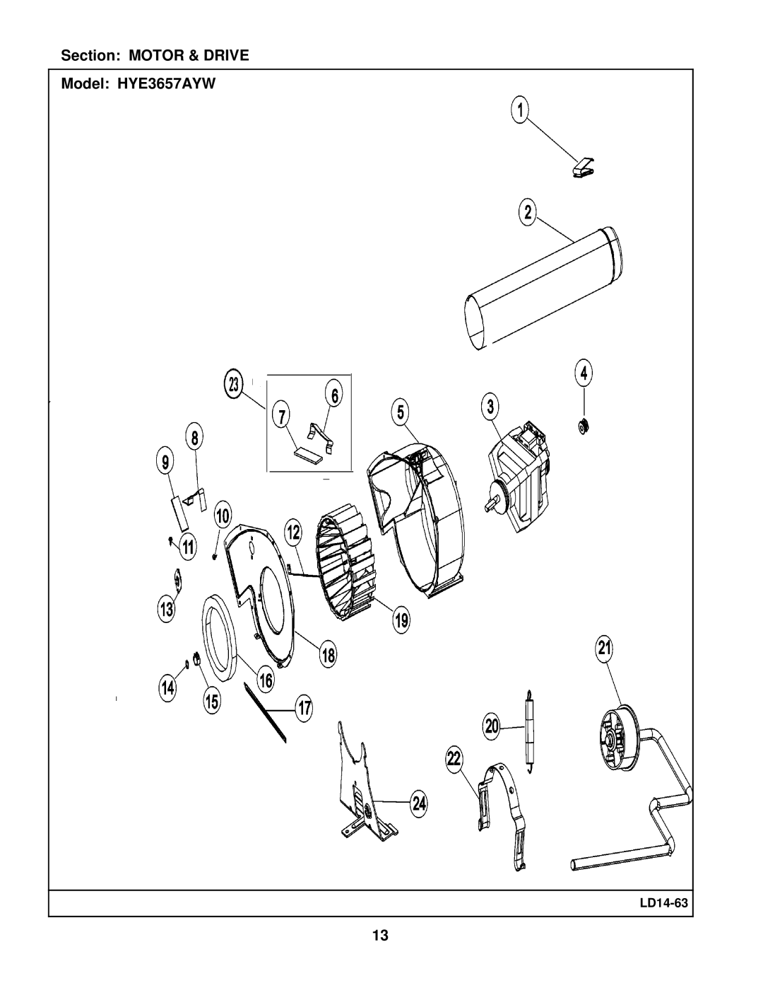 Maytag manual Section Motor & Drive Model HYE3657AYW 