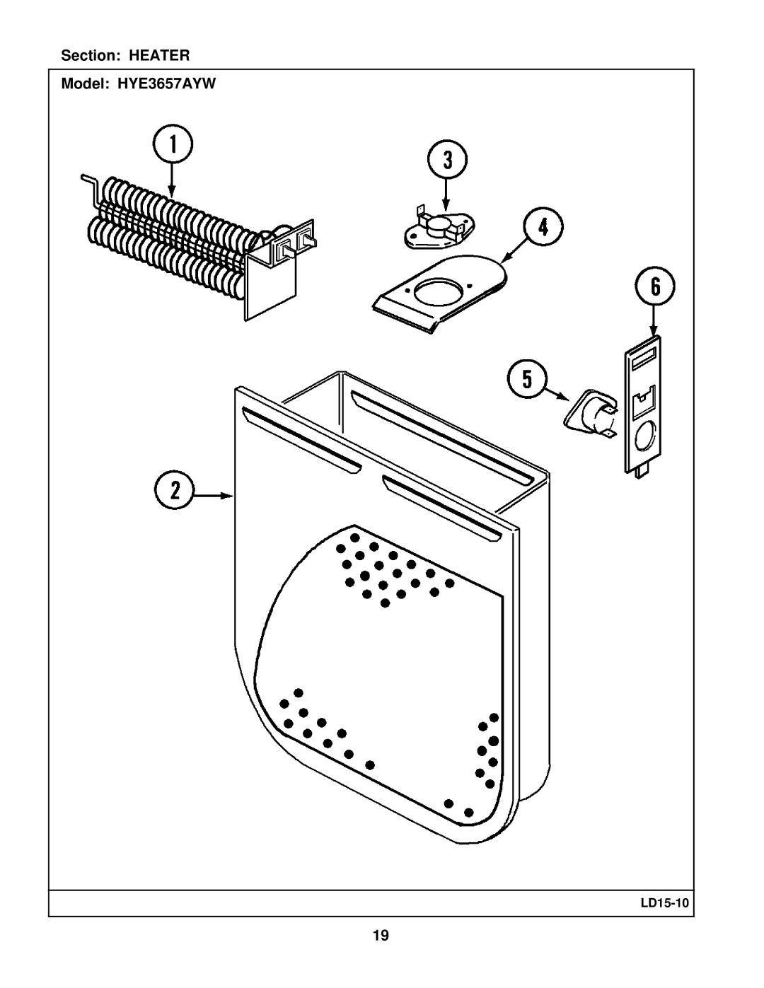 Maytag manual Section Heater Model HYE3657AYW 