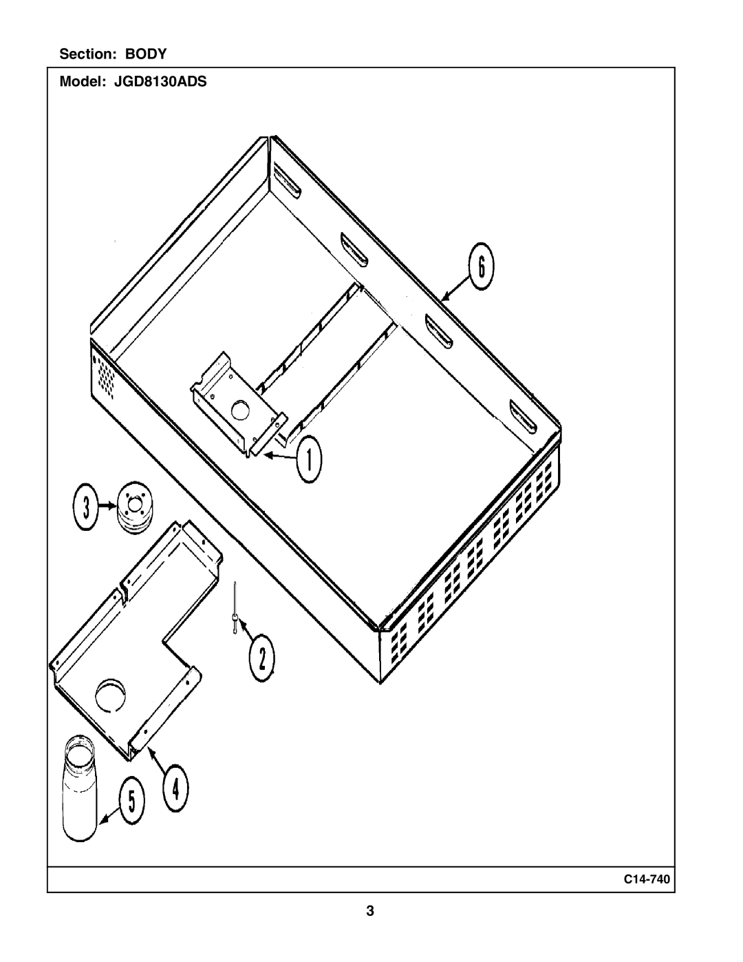 Maytag manual Section Body Model JGD8130ADS 