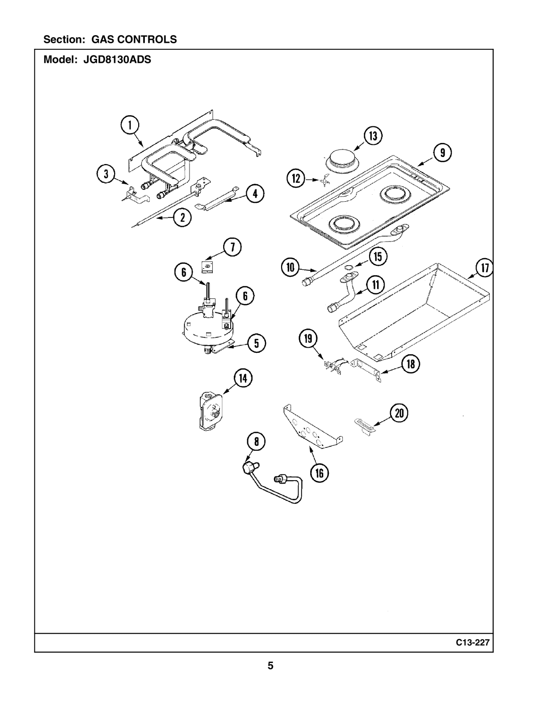 Maytag manual Section GAS Controls Model JGD8130ADS 