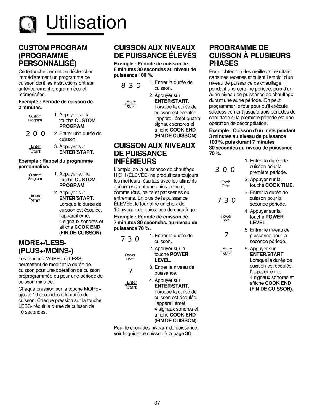 Maytag JMV8208AA/AC Programme DE Cuisson À Plusieurs Phases, Custom Program Programme Personnalisé 