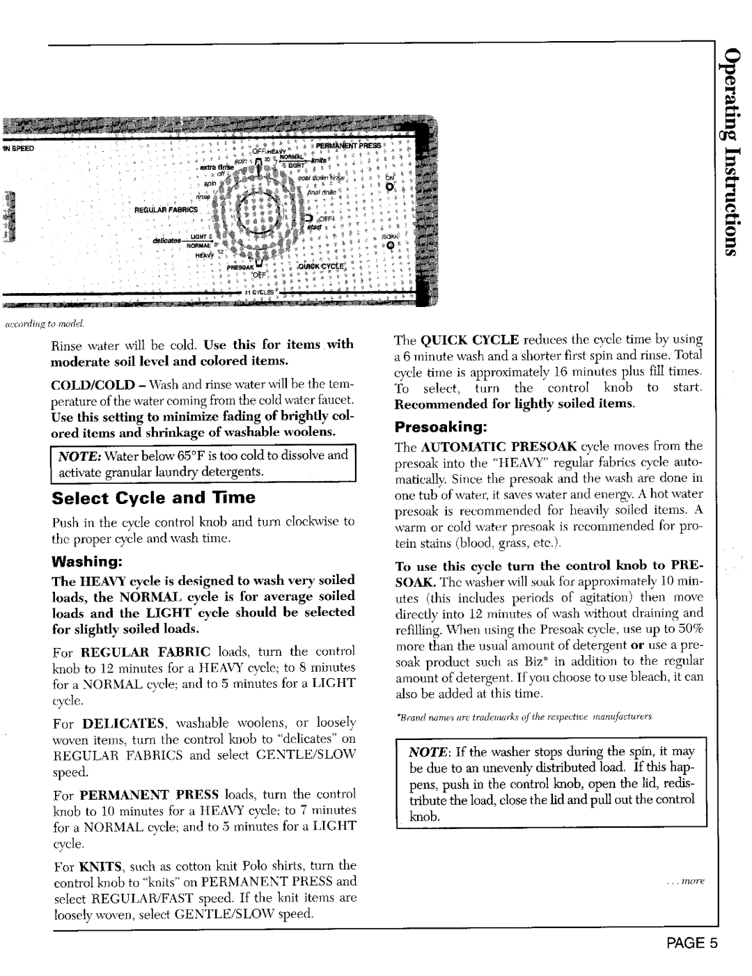 Maytag LAT8824, LAT8804 warranty Select Cycle, Washing, Presoaking 