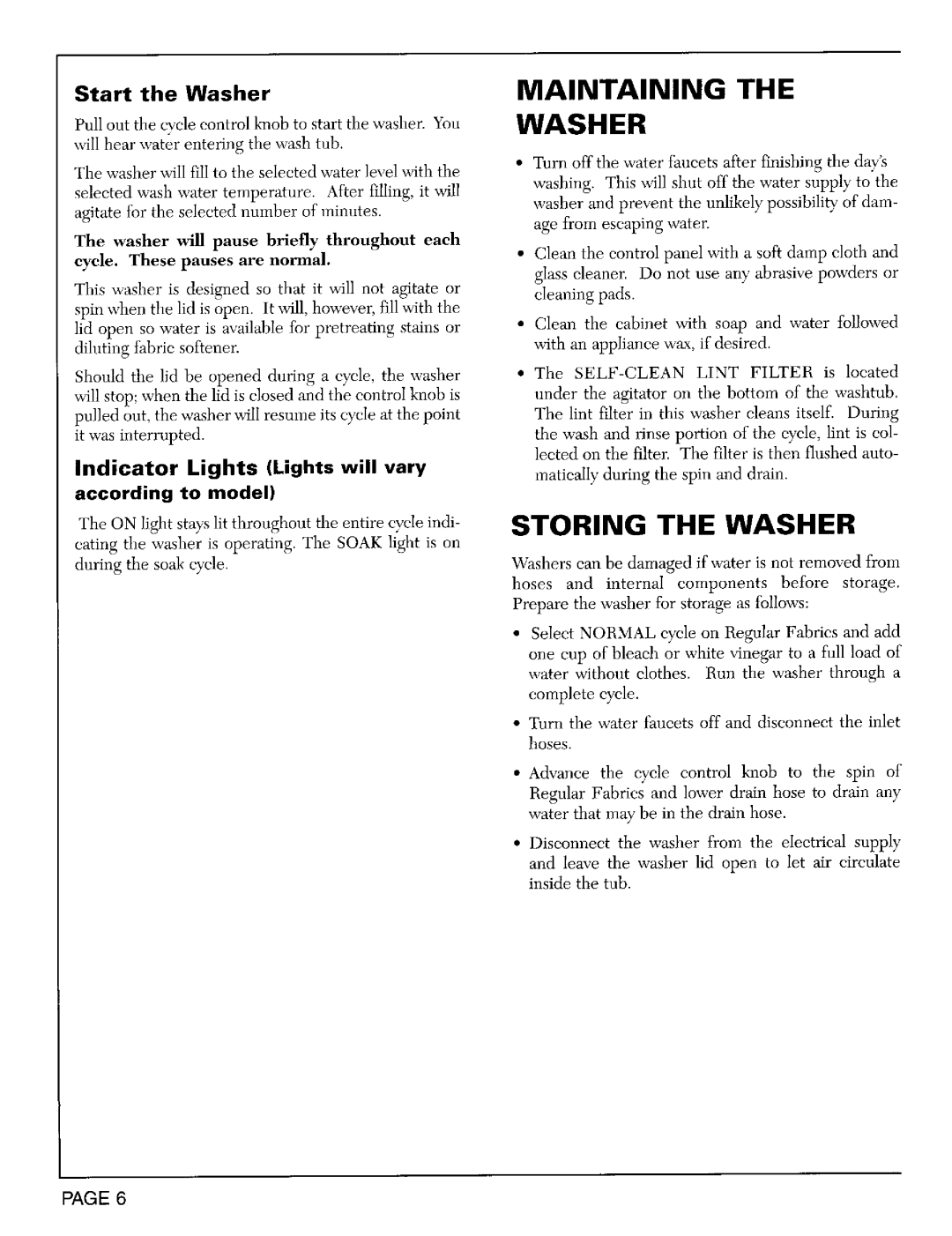 Maytag LAT8804, LAT8824 warranty Wash ER, Indicator Lights Lights will vary, Start the Washer, According to model 