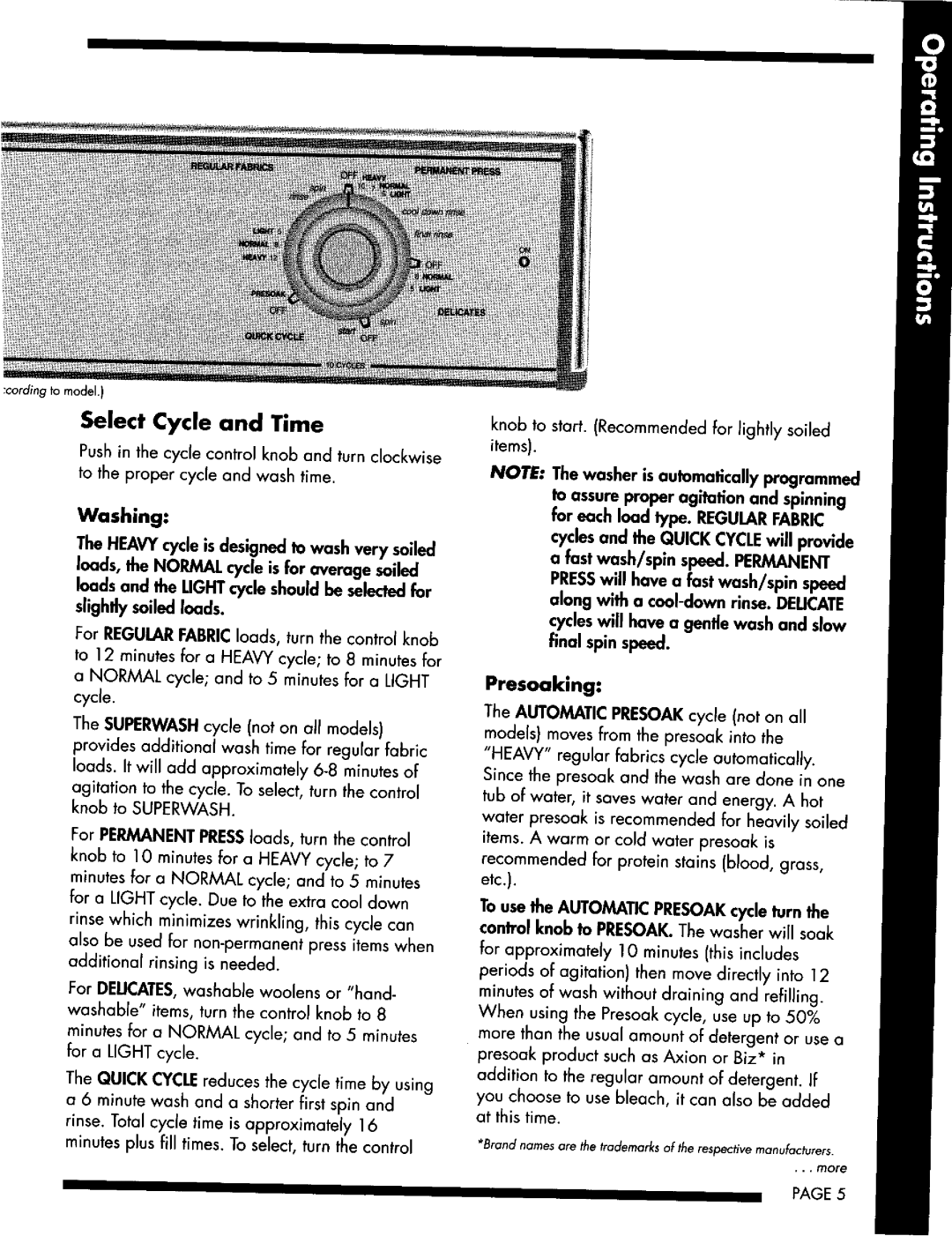 Maytag LAT8604, LAT9714, LAT9734, LAT8714, LAT5914, LAT9704, LAT8614, LAT8624 operating instructions Select Cycle and Time 