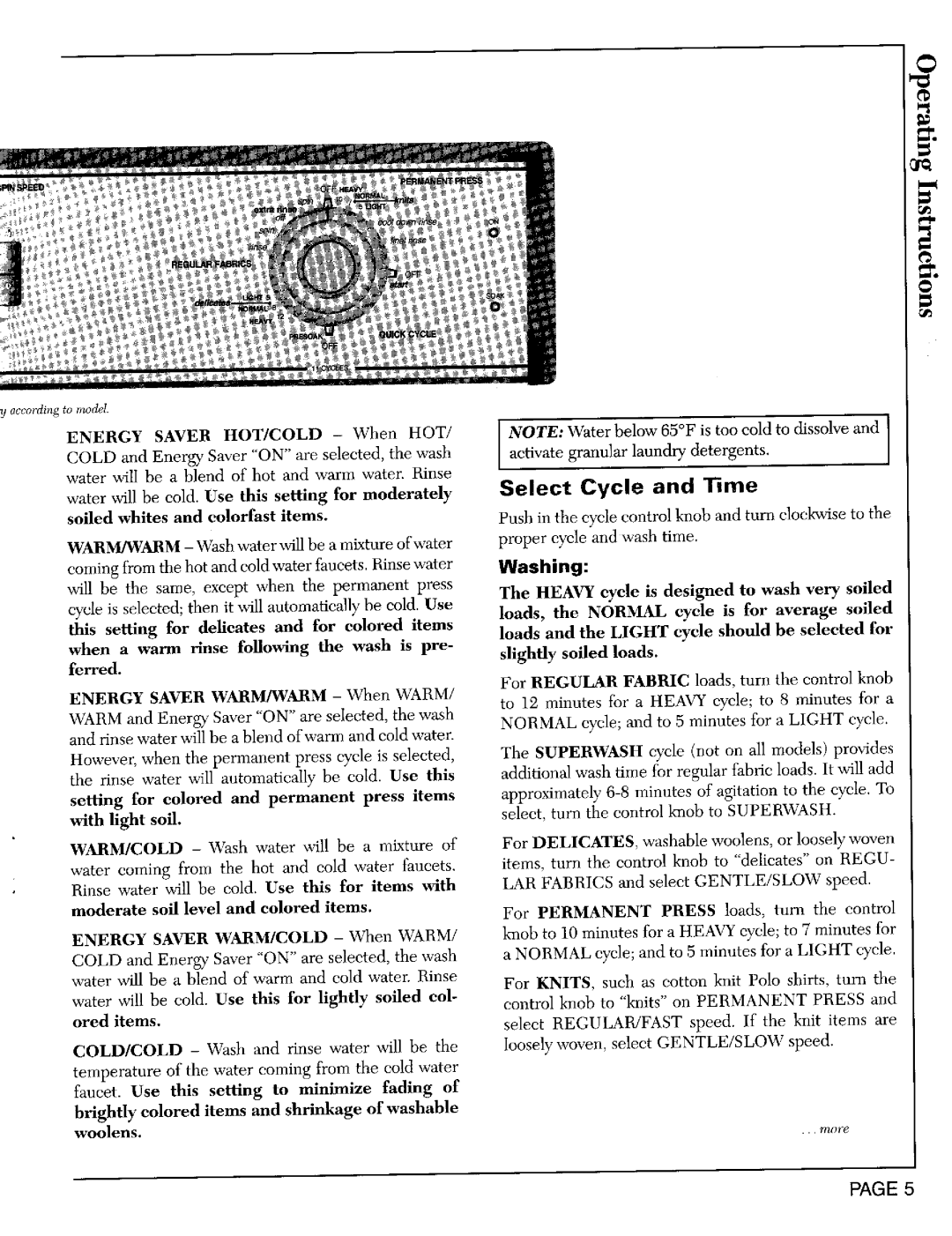 Maytag LAT9804, LAT9824, LAT8904, LAT6914 operating instructions Select Cycle and Time, Washing 