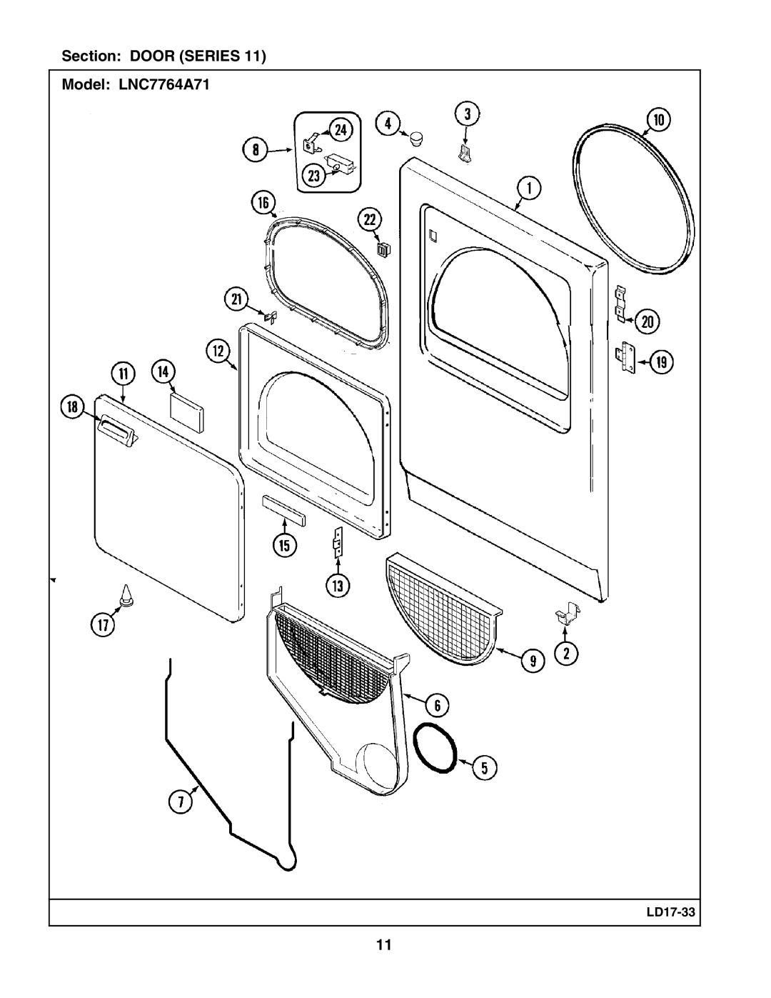 Maytag manual Section Door Series Model LNC7764A71 