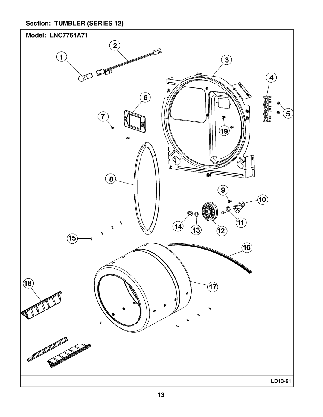 Maytag manual Section Tumbler Series Model LNC7764A71 