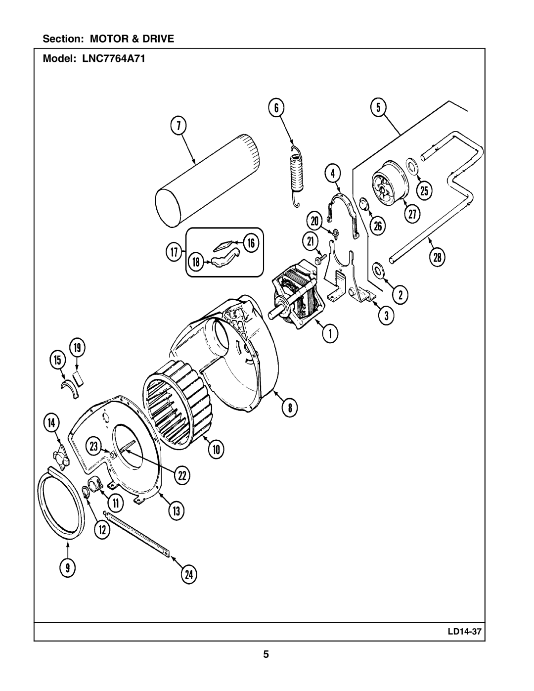 Maytag manual Section Motor & Drive Model LNC7764A71 