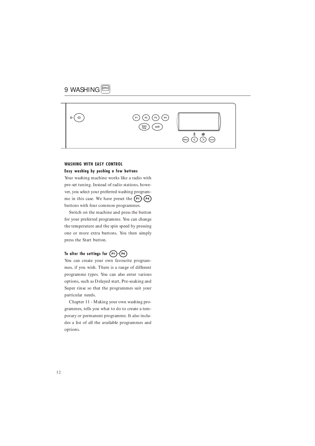 Maytag MAF 9801 manual Washing with Easy Control 