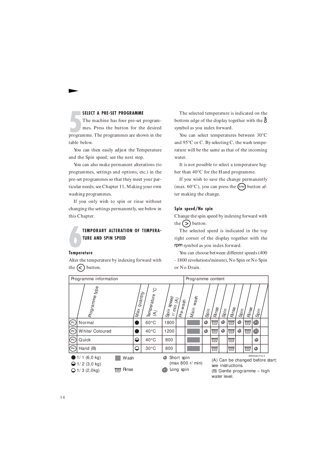 Maytag MAF 9801 manual Button, 6TEMPORARY Alteration of TEMPERA- Ture and Spin Speed 