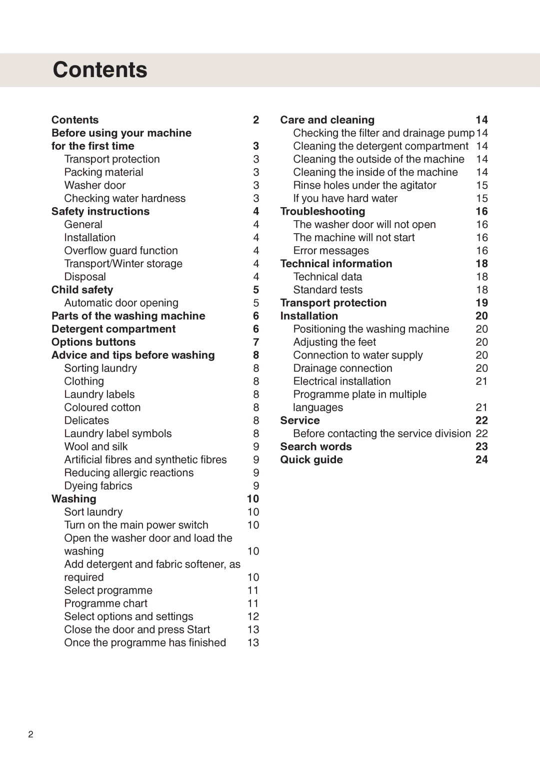 Maytag MAF9501 operating instructions Contents 