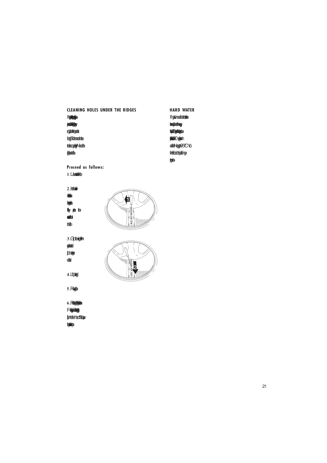 Maytag MAF9601 manual Cleaning Holes Under the Ridges, Hard Water 