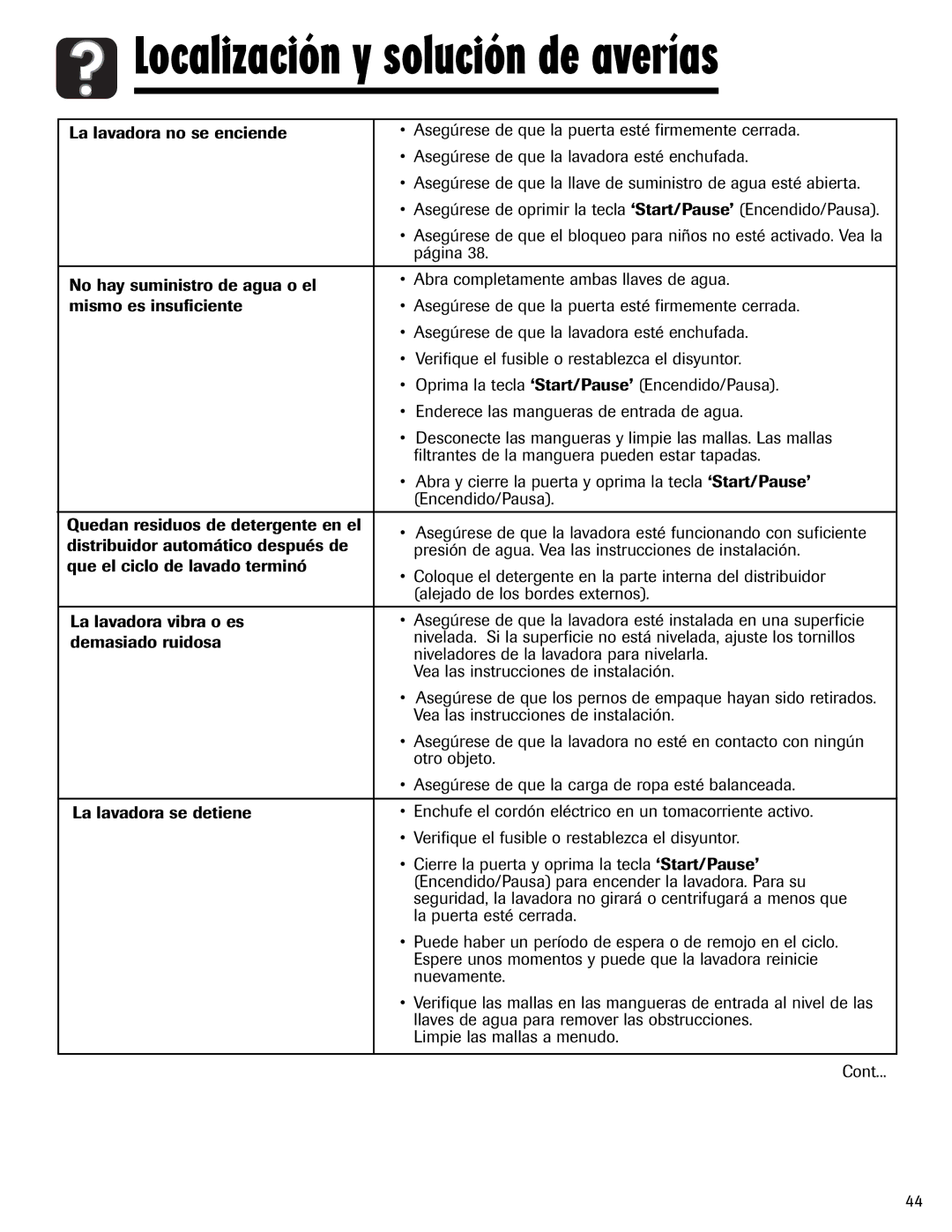 Maytag MAH-24 Página, Vea las instrucciones de instalación, Asegúrese de que la lavadora no esté en contacto con ningún 