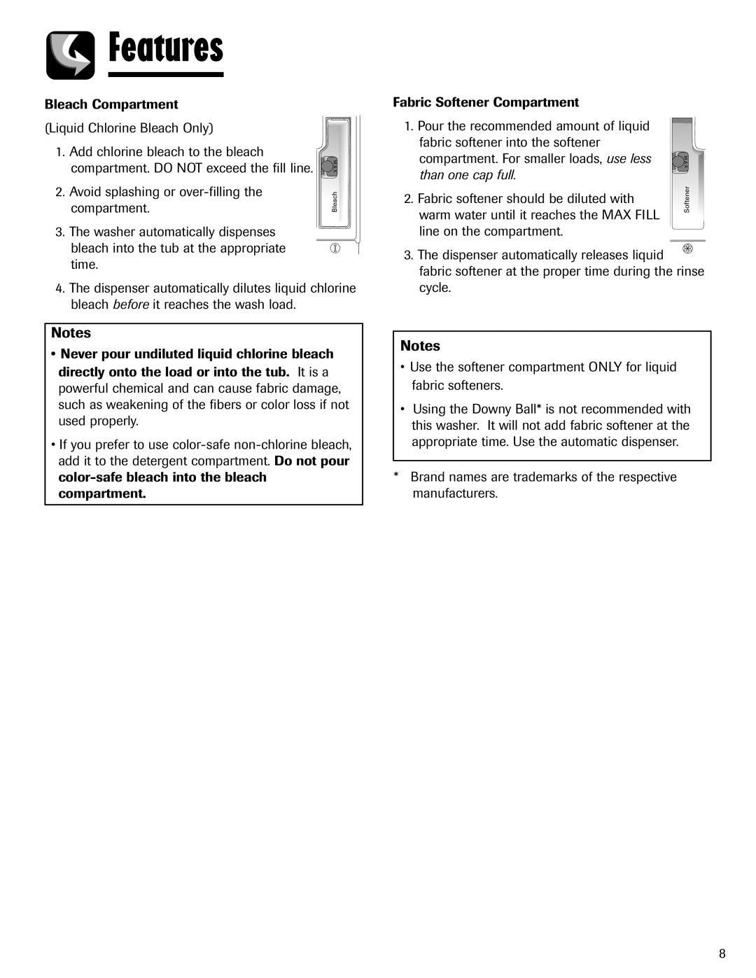 Maytag MAH-24 important safety instructions Compartment, Than one cap full 