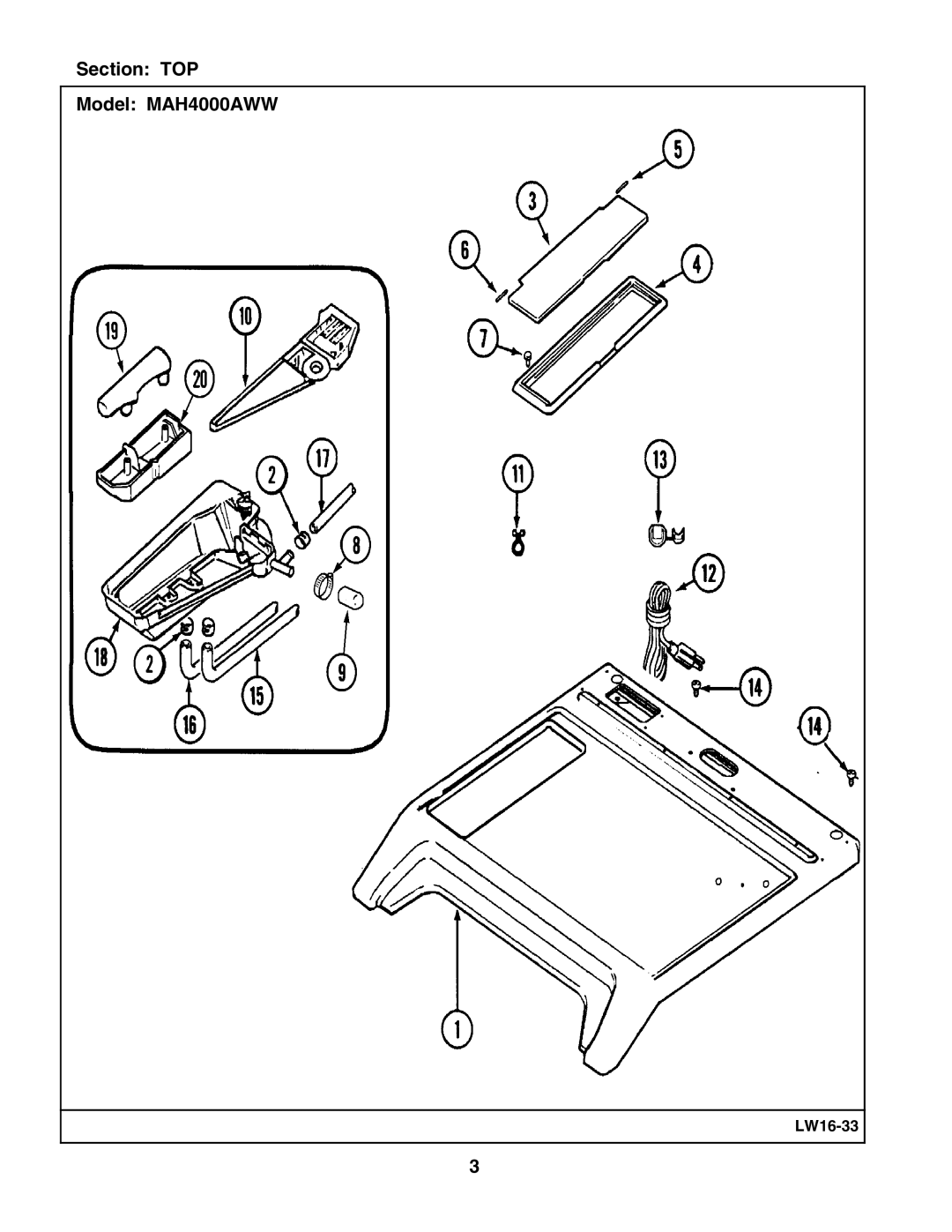 Maytag manual Section TOP Model MAH4000AWW 