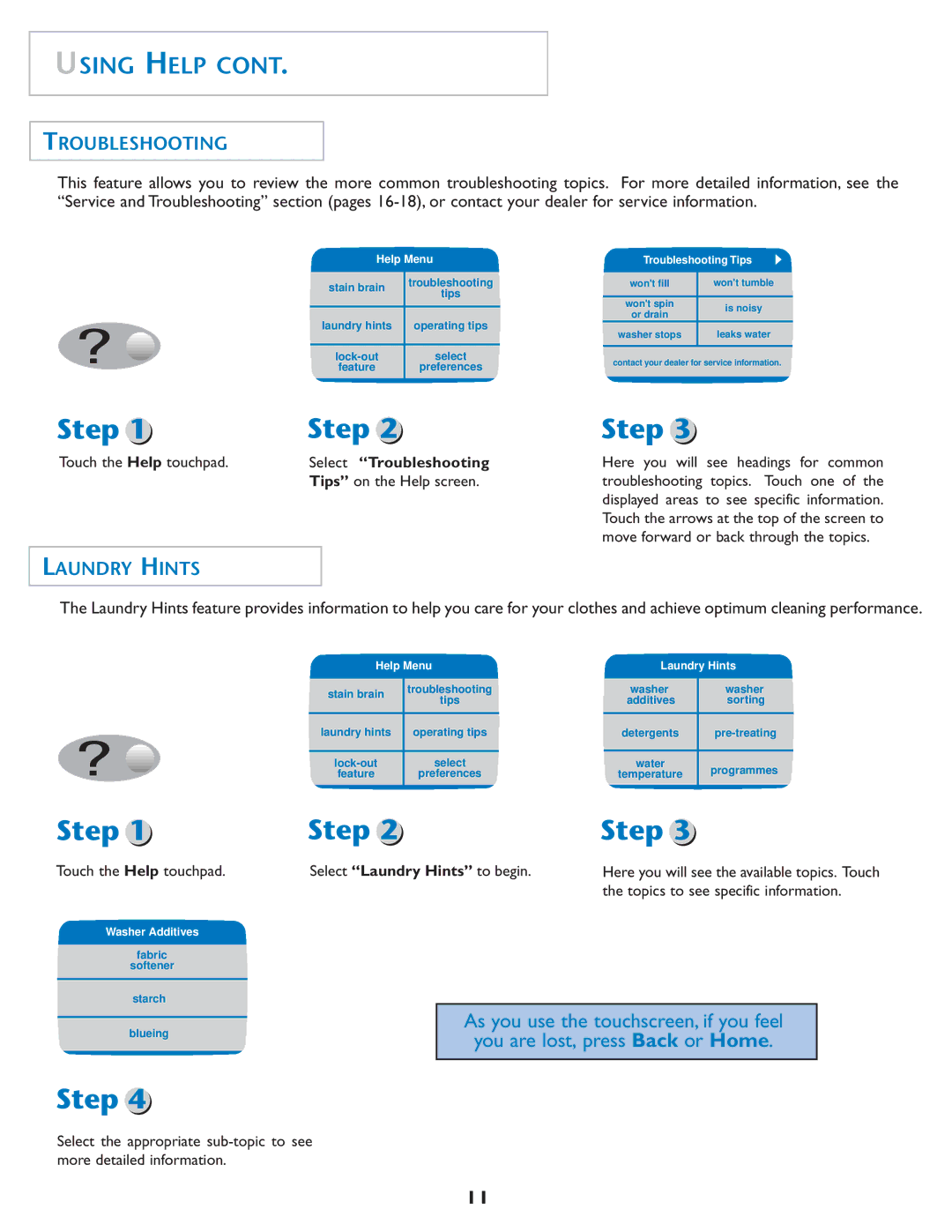 Maytag MAH7550AGW Troubleshooting, Laundry Hints, For more detailed information, see the service information 