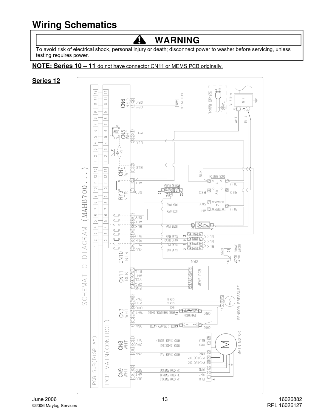 Maytag MAH8700A service manual Wiring Schematics 