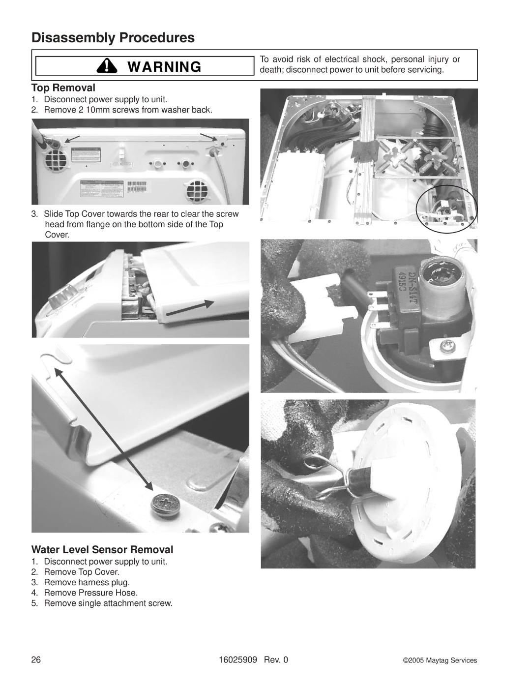 Maytag MAH9700AW* manual Disassembly Procedures 