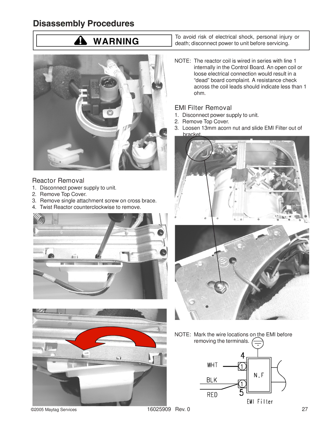 Maytag MAH9700AW* manual Disassembly Procedures 