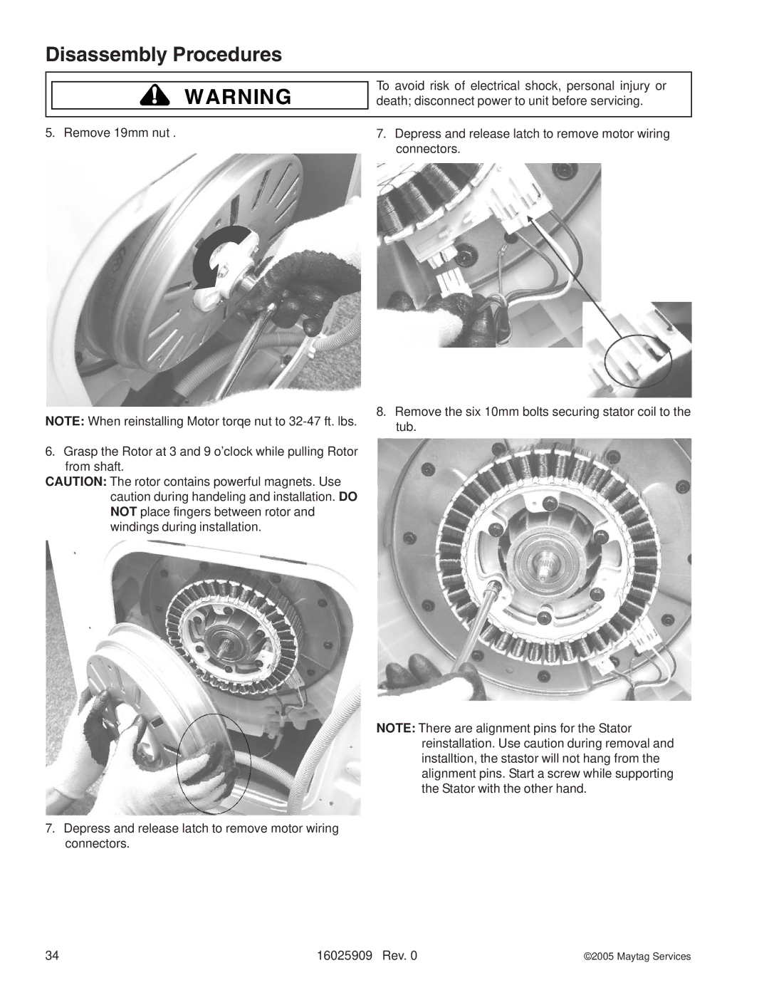 Maytag MAH9700AW* manual Disassembly Procedures 