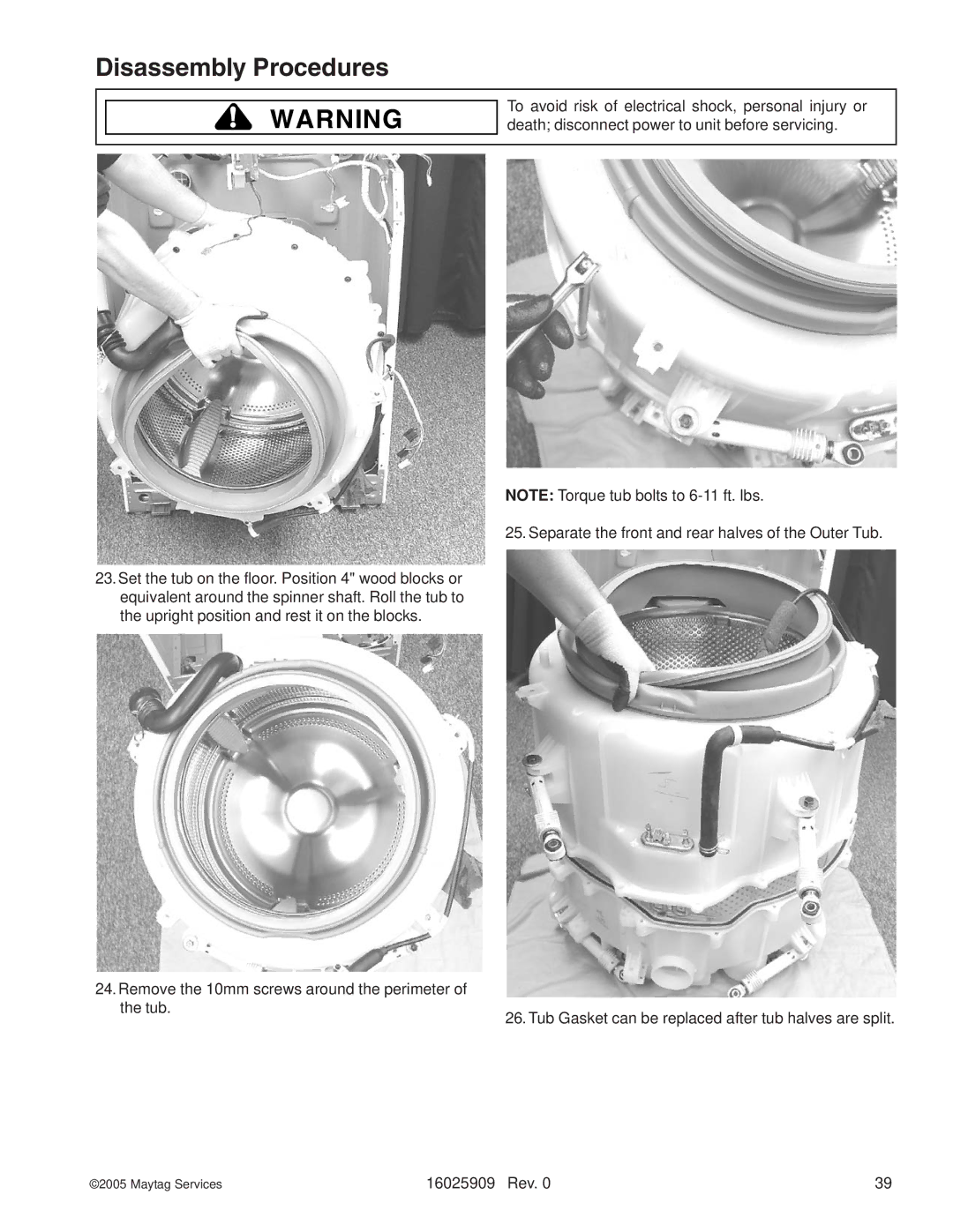 Maytag MAH9700AW* manual Disassembly Procedures 