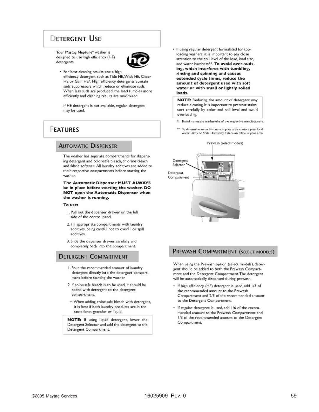 Maytag MAH9700AW* manual 16025909 Rev 